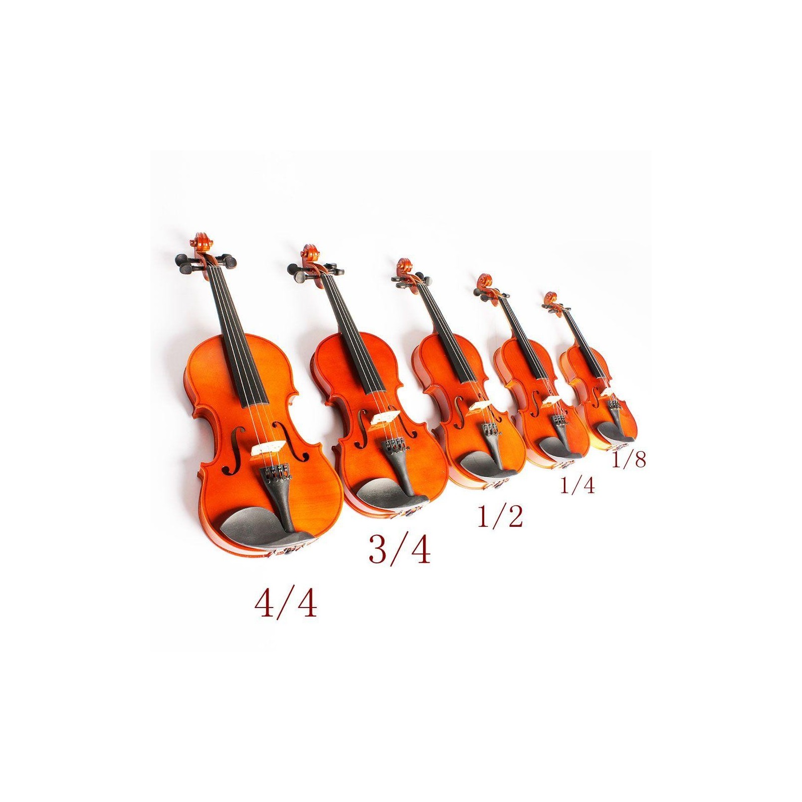 Glarry 1/2 Kit de démarrage pour violon acoustique avec étui + archet +  colophane + épaulière + cordes + accordeur cadeau pour enfants adolescents,  couleur naturelle 