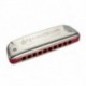 Hohner 542/20 D - Harmonica diatonique Golden Melody Argenté 10 trous en Ré