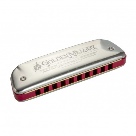 Hohner 542/20 F - Harmonica diatonique Golden Melody Argenté 10 trous en Fa