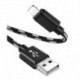 Yourban PACK 3 LIGHTING-USB BL - Pack de 3 Câbles USB-A vers Lightning 1m, 2m et 3m tresse nylon