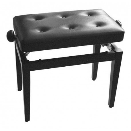 Stagg PB43 BKP SBK - Banquette de piano noire laquée, pelote en sky noir