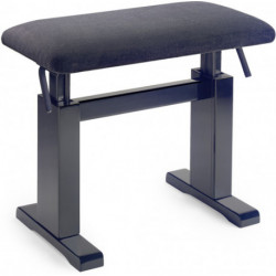 Stagg PBH 780 BKM VBK - Banquette hydraulique noir mat pour piano avec pelote en velours noir anti-feu