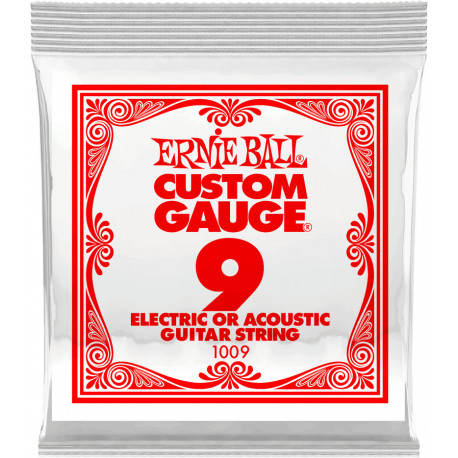 Ernie Ball 1009 - Corde .009 acier plein ( vendu a l'unité )