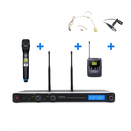 Definitive Audio DA UHF MH/PT 200 - Double systeme sans fil UHF Micro Main et Micro casque/cravate