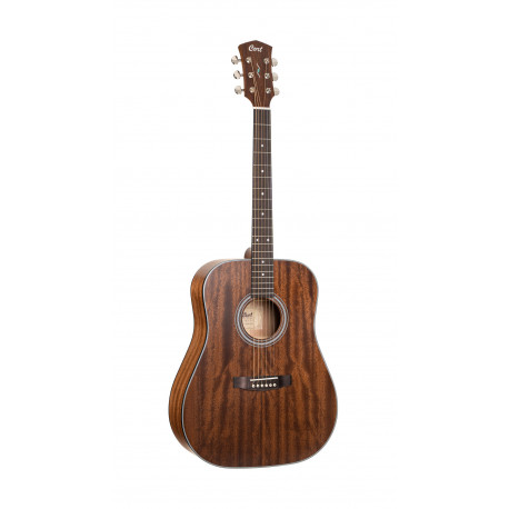 Cort PURE-DMBNS - Guitare acoustique Dreadnough table fond éclisses acajou massif naturel satiné avec housse