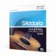 D'Addario EJ40 - Jeu de cordes en soie et acier 11-47 pour guitare folk