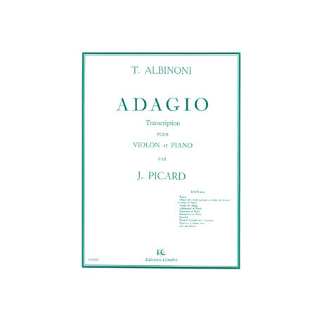 Tomaso Albinoni - Adagio - Violon et Piano - Recueil