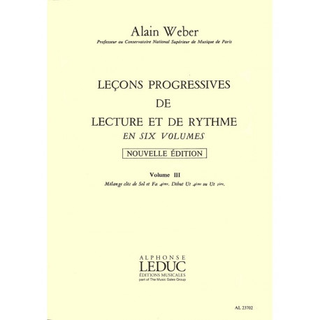 Alain Weber - Leçons Progressives de Lecture et Rythme Volume 3 - Rhythm - Recueil