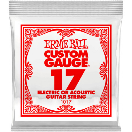 Ernie Ball 1017 - Corde .017 acier plein pour guitare electrique ou acoustique