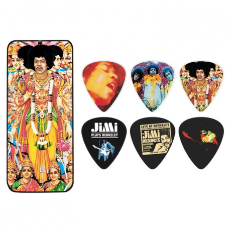 Dunlop JH-PT02M - Boite 6 mediators medium collector Jimmy Hendrix Bold as love