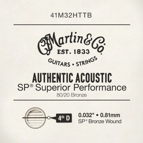 Martin M32HTTB - Corde bronze 80/20 SP .032 pour guitare folk