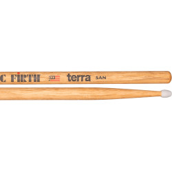 Vic Firth 5ATN - Paire de baguettes batterie American Hickory Terra 5A olive Nylon