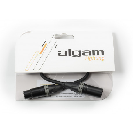 Algam Lighting ADAPT-XLR-M3F5 - Adaptateur DMX mâle 3 points/femelle 5 points 0,3m