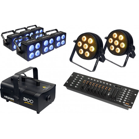 Algam Lighting BUNDLE-VENUE - Pack eclairage VENUE 6x PAR-410-QUAD, 2x SLIMPAR-710-QUAD, S900, LIGHT-192