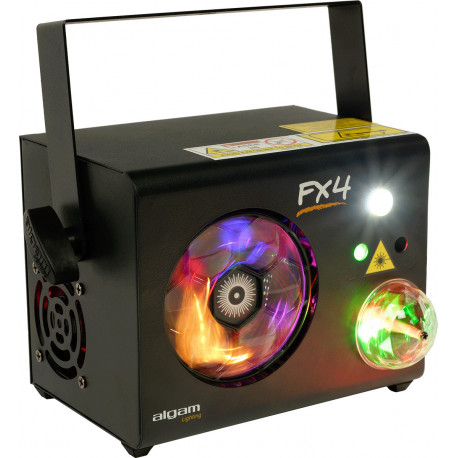 Algam Lighting FX-4 - Projecteur PAR LEDs 4-en-1 9x3W + stroboscope + laser RG