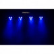 Algam Lighting STAGEBAR-II - Projecteurs 4x PARs LEDs 3x9W RGB et Stroboscope 4x1W sur pied et pédalier